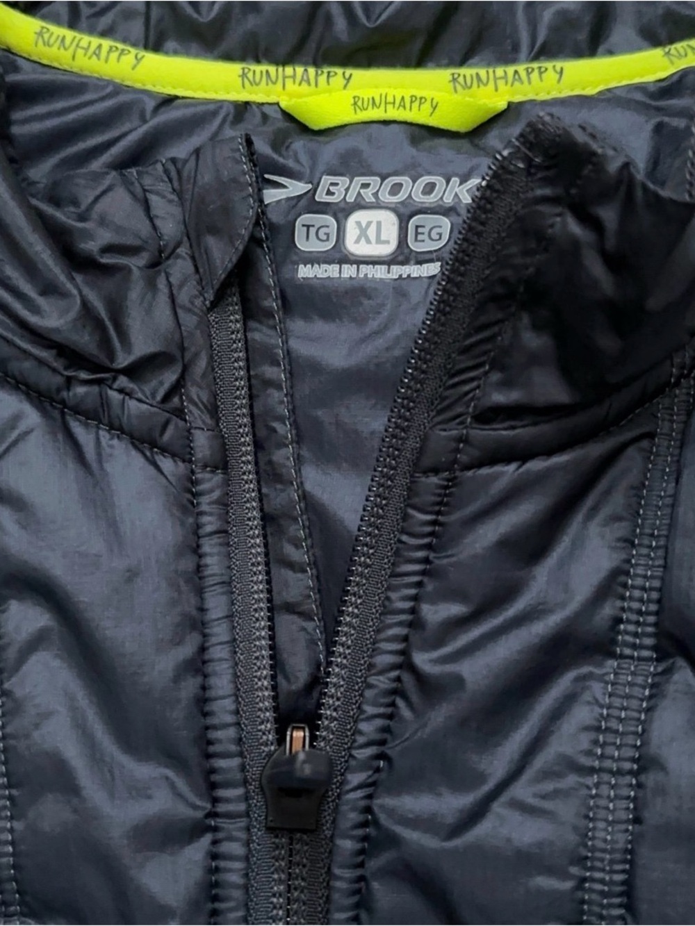 Brooks LSD Thermal Vest Mens Size XL Full-Zip Running Lightweight Nylon Gray - Picture 4 of 6